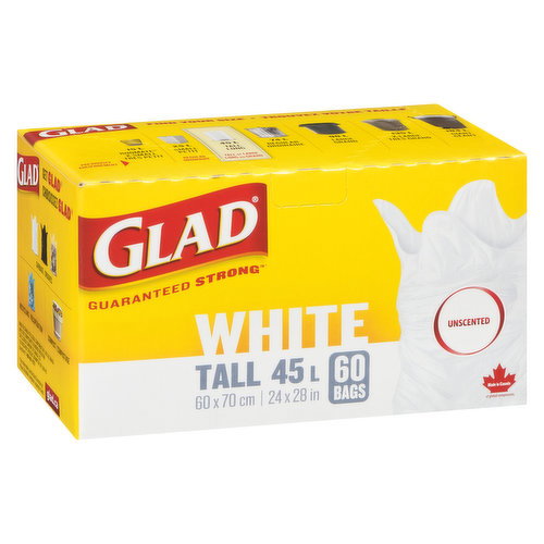 Glad - White Bags - Tall - 60 Ct