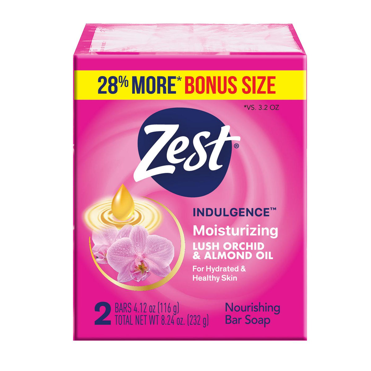 Zest Bar Soap - Lush Orchid & Almond Oil - 4.12 oz - 2 Bar