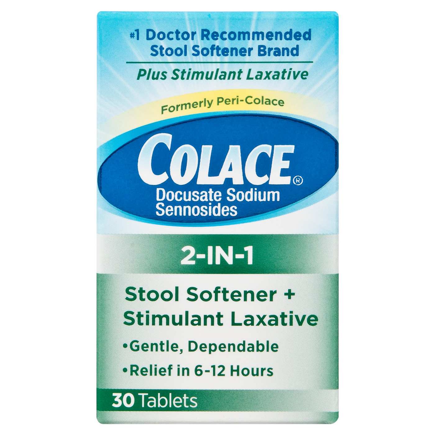 Colace - 2 In 1 - 30 Tablets