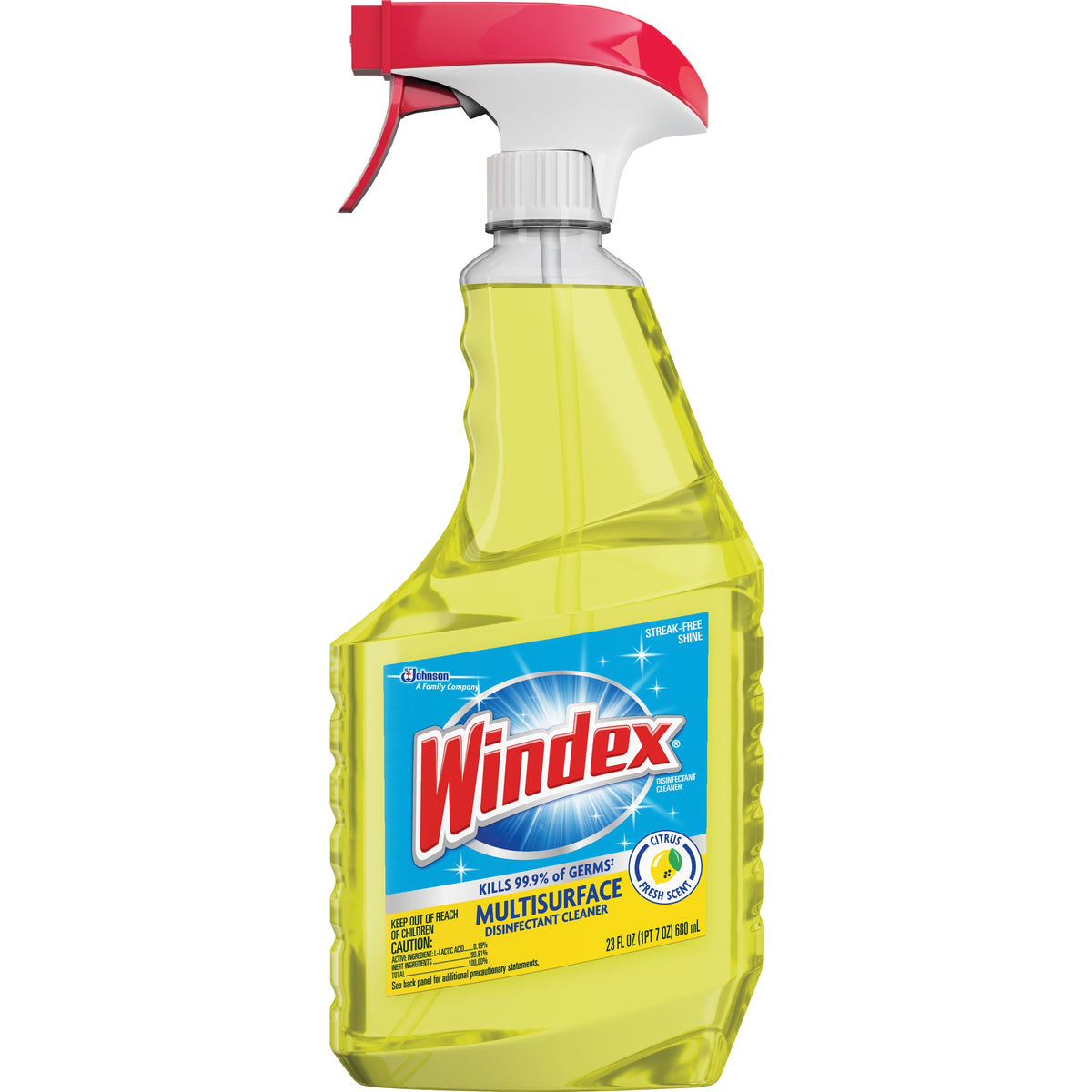 Windex - Citrus Fresh Scent - Multisurface Disinfectant Cleaner - 23 Oz
