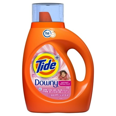 Tide Liquid He Detergent - Downy April Fresh - 34 Floz