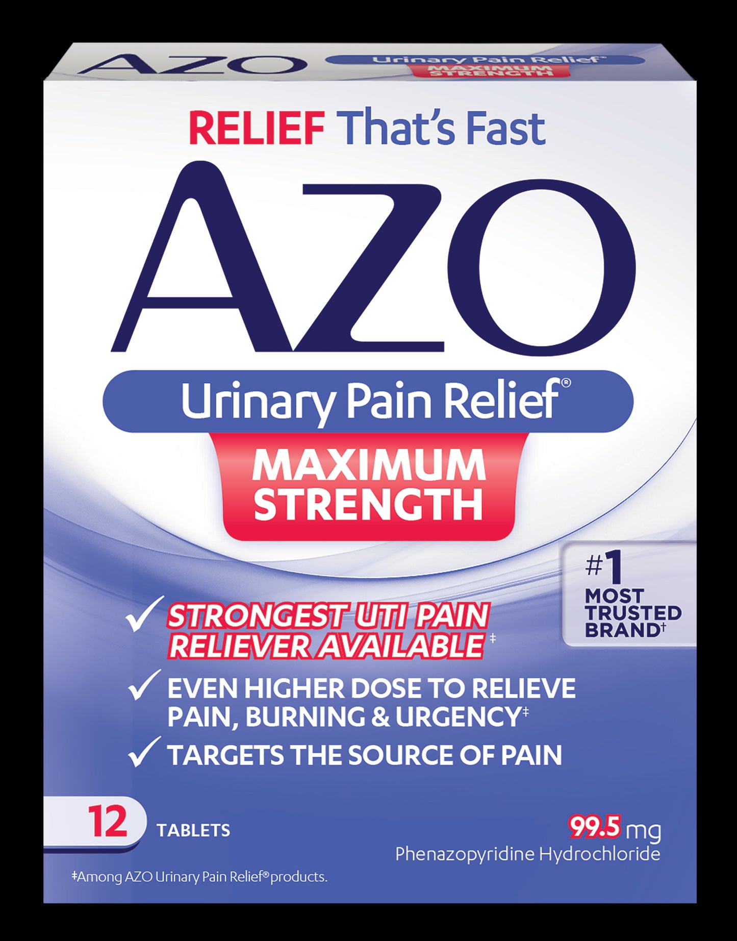 Azo - Tablets - Fast Relief For Urinary Pain - 12 Ct