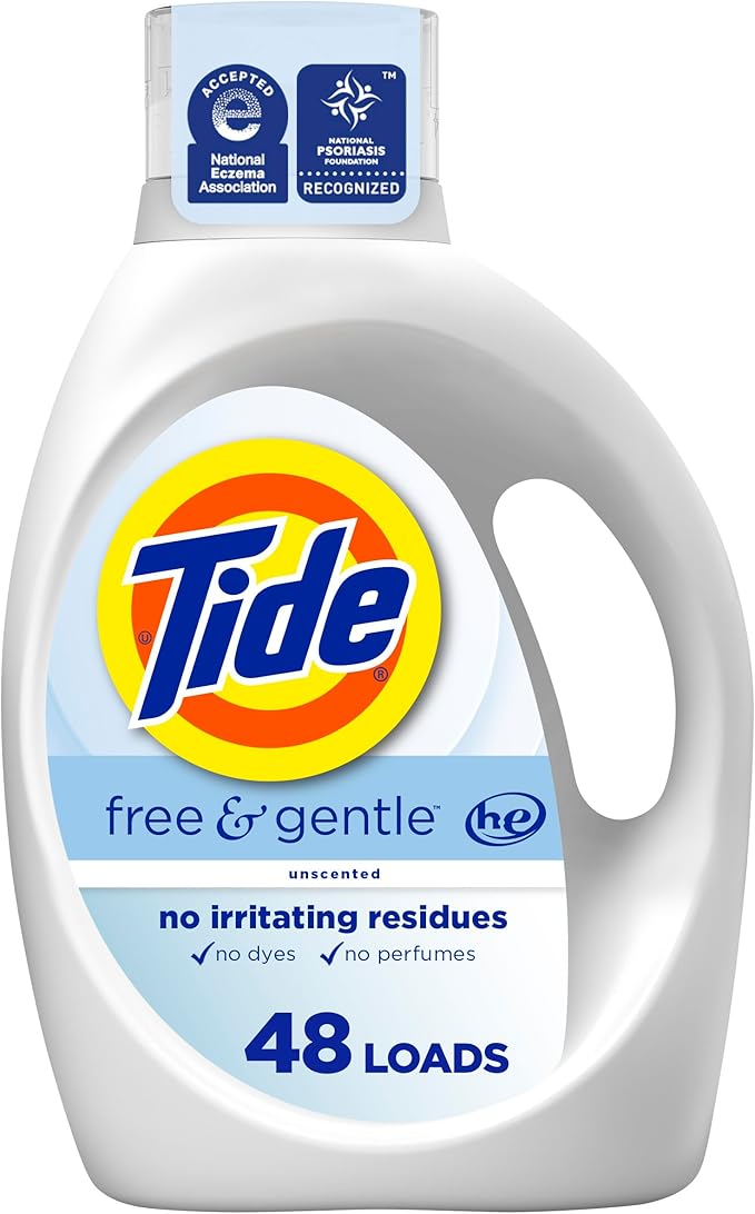 Tide - Liquid Detergent - Free & Gentle Liquid Laundry Detergent - 63 fl oz
