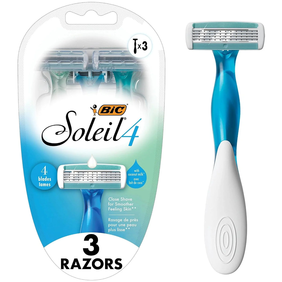 Bic Disposable Razors - Soleil 4 Bella - 3 Ct