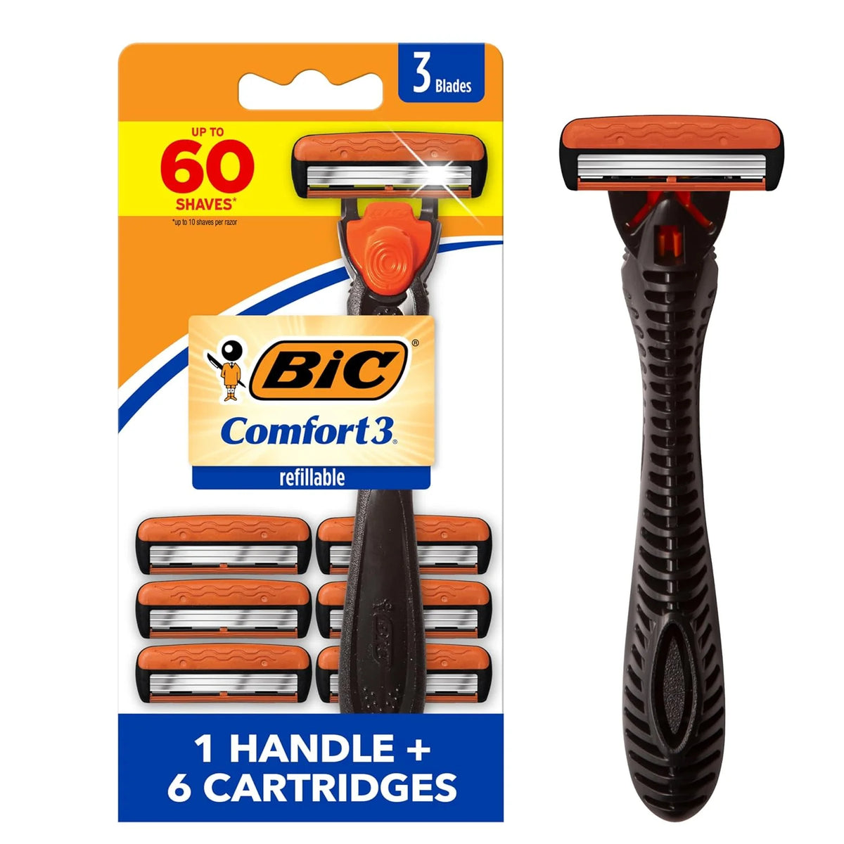 Bic Razor Set - Comfort3 - 1 Handle & 6 Cartridges