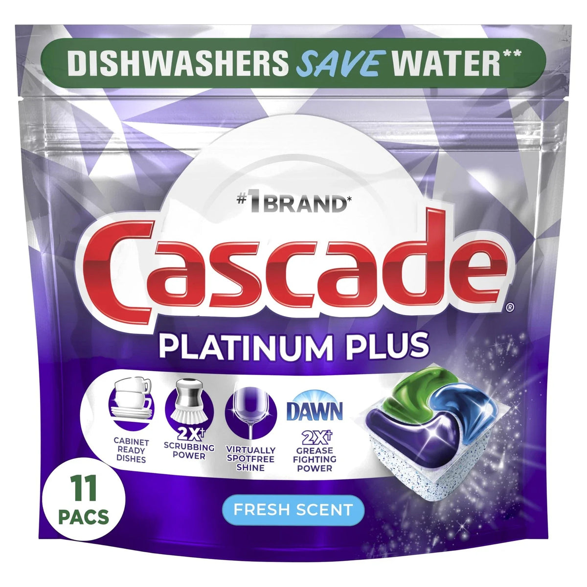 Cascade Pods - Platinum Plus Dishwasher Fresh Scent - 11 Ct