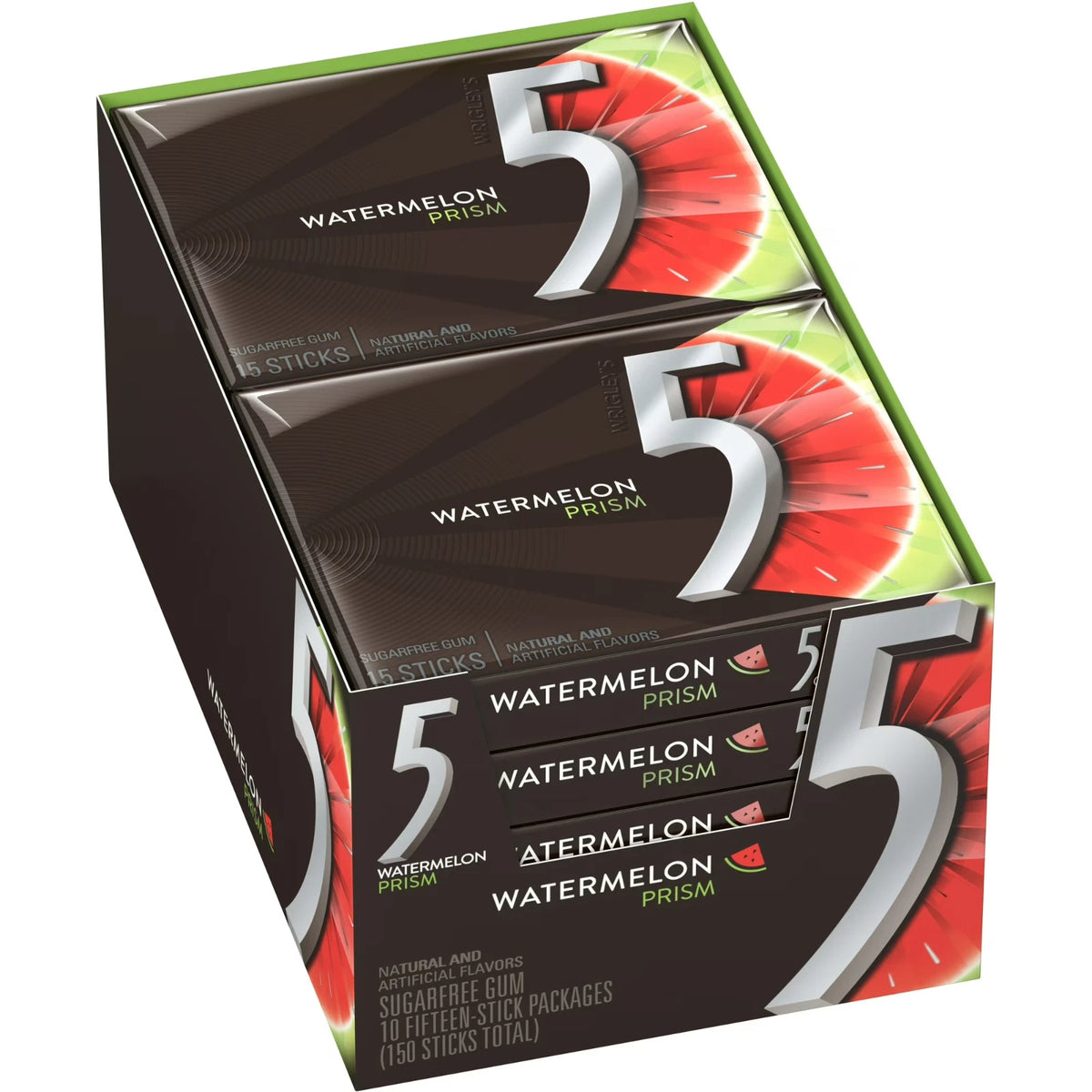5 Gum Watermelon 15 Sticks - 10 Count