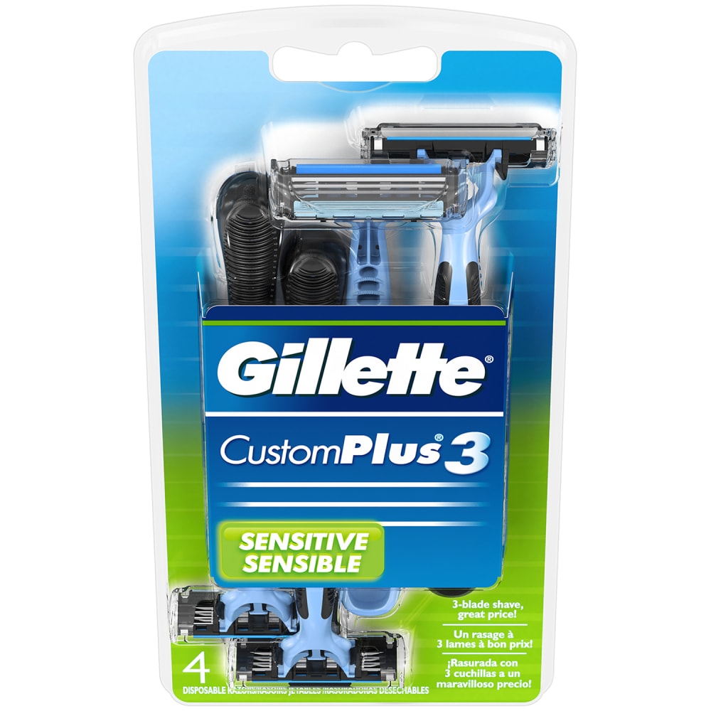Gillette Disposable Razors - Custom Plus3 - 4 Ct