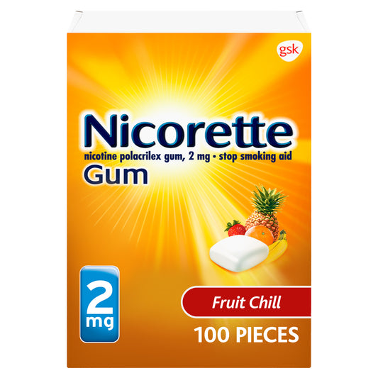 Nicorette - 2 Mg Nicotine Gum - Fruit Chill 100 Count