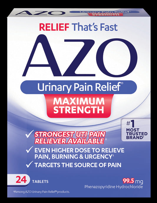 Azo - Tablets - Fast Relief For Urinary Pain - 24 Ct