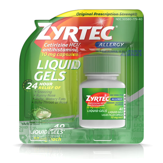 Zyrtec - 24 Hour Allergy Relief - 40 Liquid Gels
