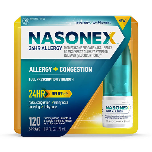 Nasonex - 24Hr Non Drowsy Allergy Medicine Nasal Spray - 120 Sprays