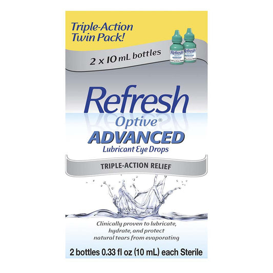Refresh Eye Drops - Optive Advanced Twin Pack 2X.33 Fl Oz