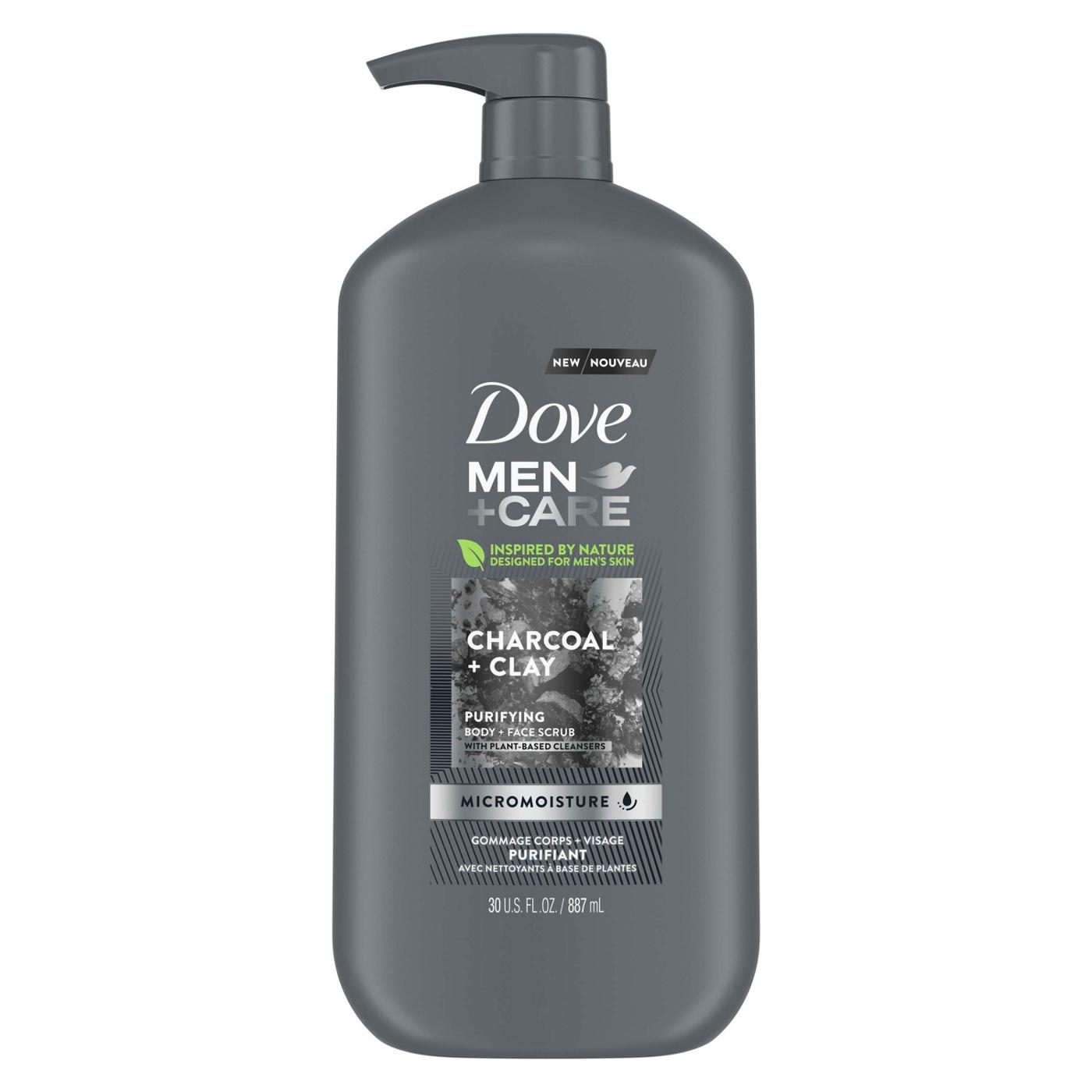 Dove Body Wash - Men Charcoal Clay Body Wash Pump - 30 Fl Oz -