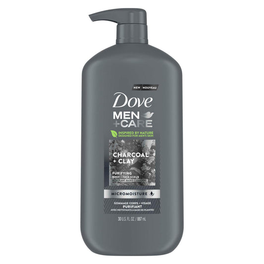 Dove Body Wash - Men Charcoal Clay Body Wash Pump - 30 Fl Oz -