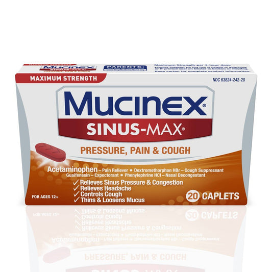 Mucinex - Sinus Max Caplets - Pressure & Pain & Cough - 20 Ct