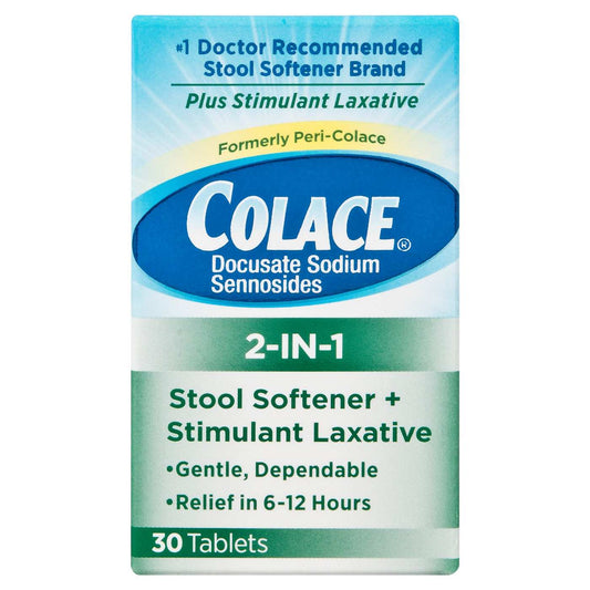 Colace - 2 In 1 - 30 Tablets