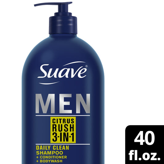 Suave Shampoo - Men 3In1 - Citrus Rush - 40 Fl Oz