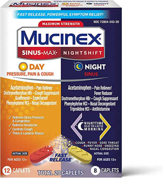 Mucinex - Sinus Max Day & Night Caplets - 20 Ct