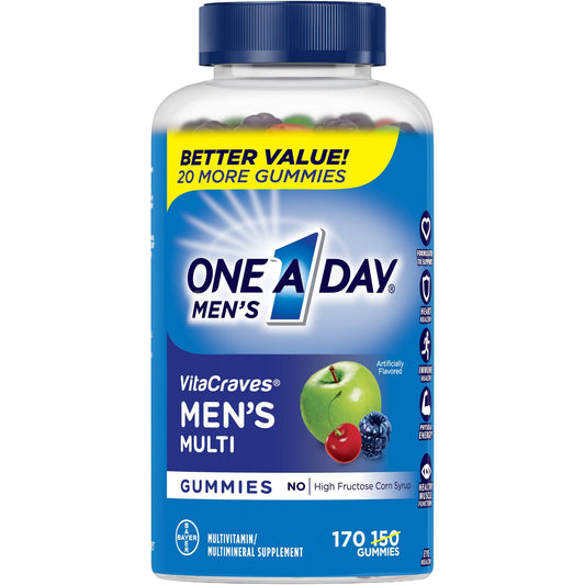 One A Day - Multivitamin - Mens Vitacraves Gummies Bonus 170 Ct
