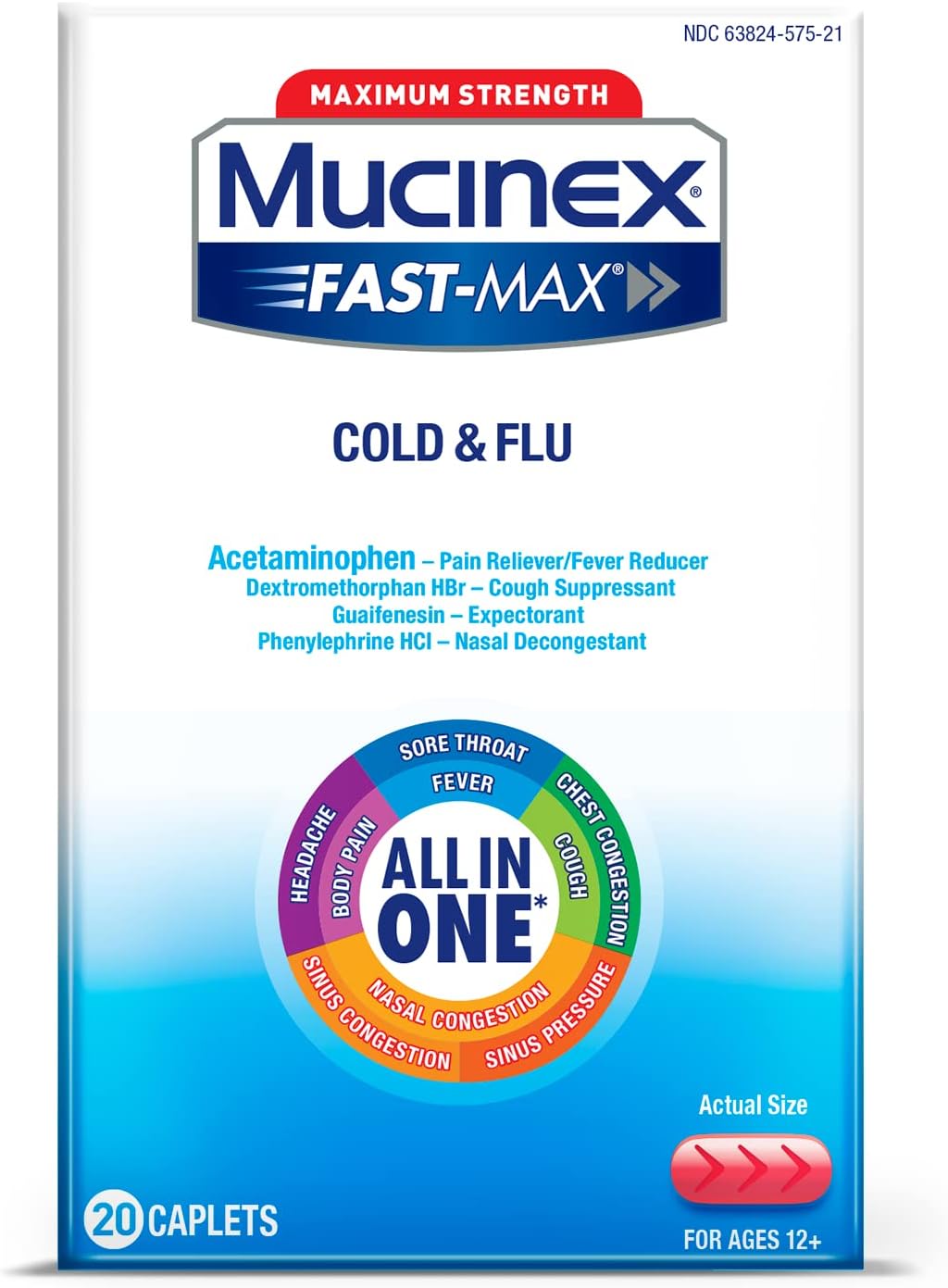 Mucinex - Fast Max Caplets - Cold & Flu - 10 Ct