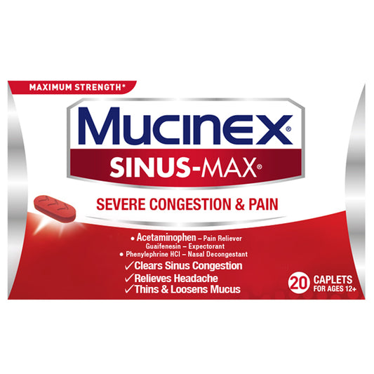 Mucinex - Sinus Max Caplets - Sinus & Nasal - 20 Ct