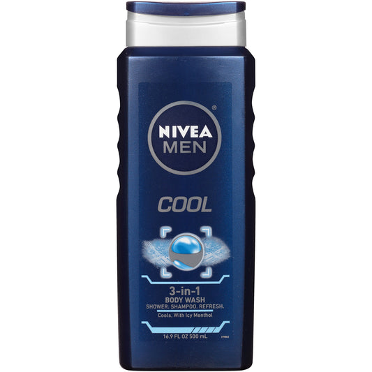 Nivea Body Wash - Mens 3In1 Cool Mentho - 16.9 Floz