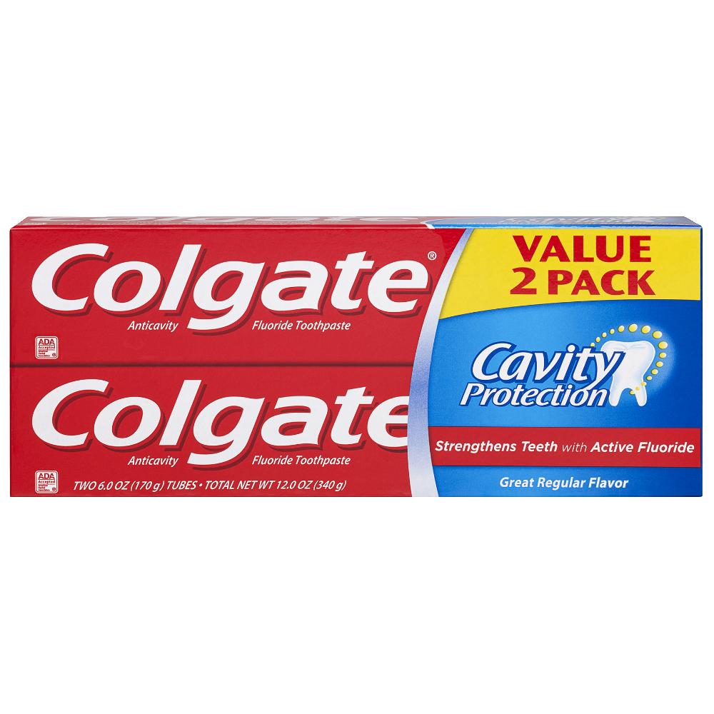 Colgate Toothpaste - Cavity Protection - Regular - 6 Oz - 2 Pack