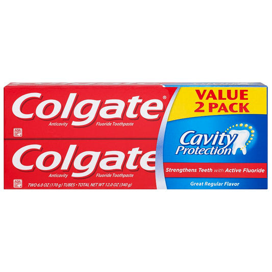 Colgate Toothpaste - Cavity Protection - Regular - 6 Oz - 2 Pack