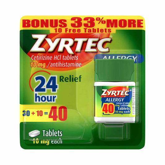 Zyrtec - 24 Hour Allergy Relief - 40 Tablets