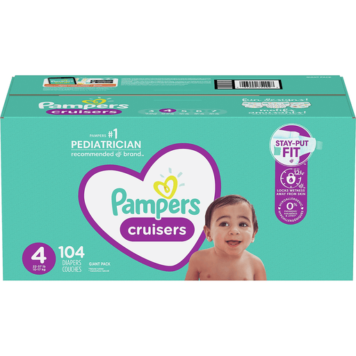 Pampers Diapers - Cruisers - Size 4 - 104 Ct