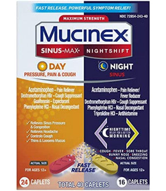 Mucinex - Sinus Max Day & Night Caplets - 40 Ct