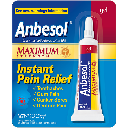 Anbesol Oral Pain Relief - Max Strength Gel - 0.33 Oz