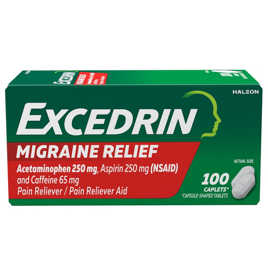 Excedrin - Pain Reliever - Migraine - 100 Caplets