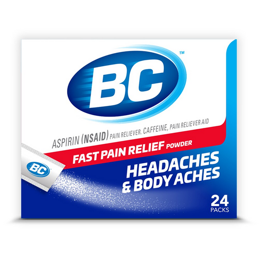 Bc Powder - Fast Pain Relief For Headaches And Bodyaches - 24 Pouches