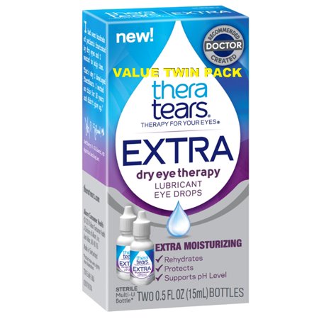 Thera Eye - Tears Eye Drops For Dry Eyes - Extra Dry Eye Therapy Lubricant- Twin Pack - 0.5 Fl Oz