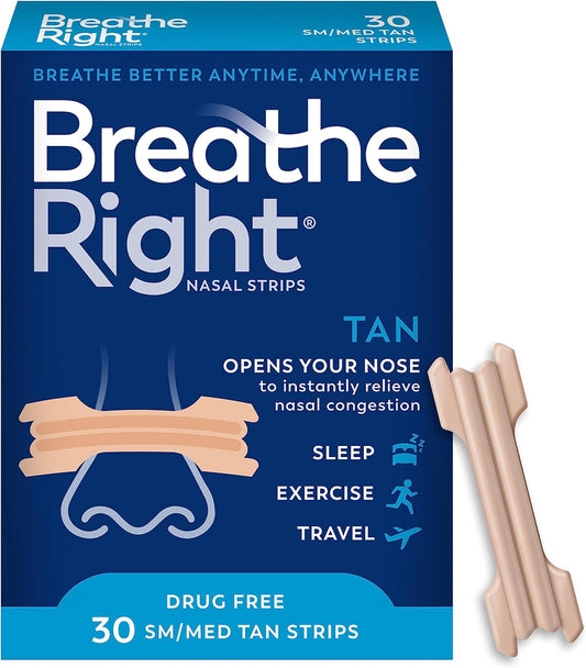 Breathe Right Strips - Tan - 30 Strips