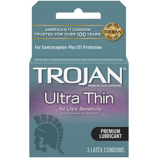Trojan Condoms - Sensitivity Ultra Thin Lubricated Condoms, 3 Count