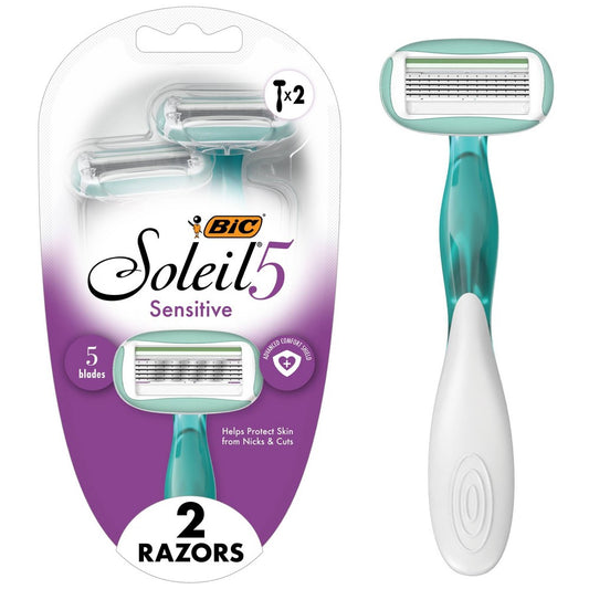 Bic Disposable Razors - Soleil Sensitive5 Advanced - 2 Razors