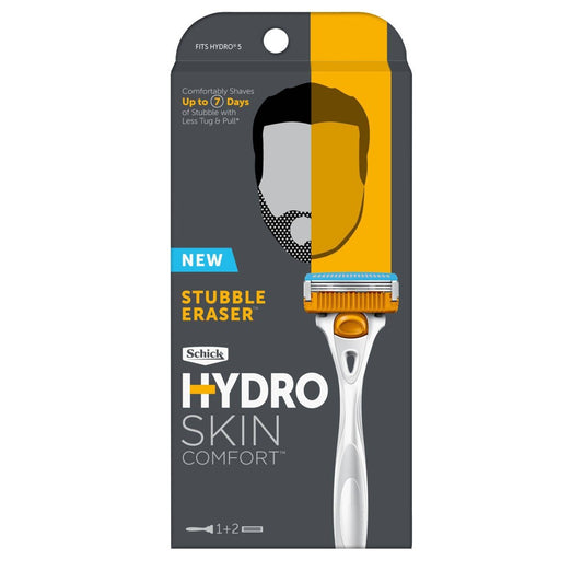 Schick Razor Set - Hydro Skin Comfort Stubble Eraser Men'S Razor Handle + 2 Refills