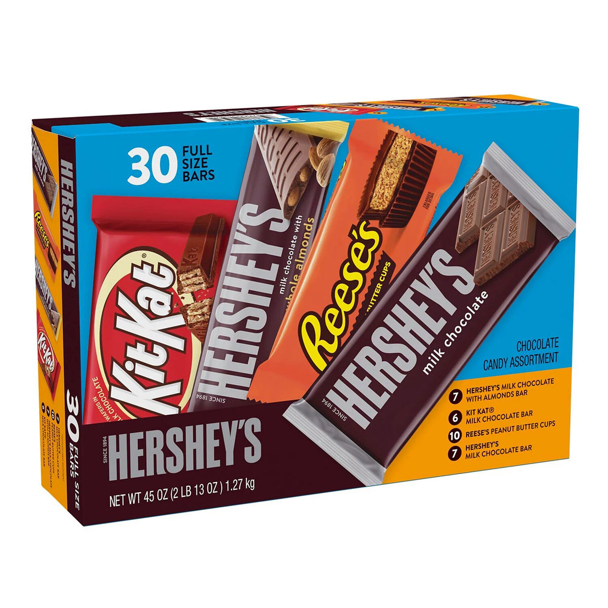 Hershey assorted bars (7xHershey milk 36 + 7xHersheyvwith Almond 36 + 10x Reeses cup 36 + 6xKitKat 36)