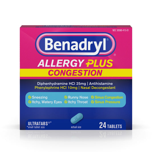Benadryl - Allergy Plus Congestion 24 Tab