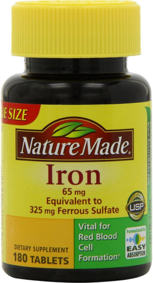 Nature Made - Iron 65 Mg Tablets - 180 Ct