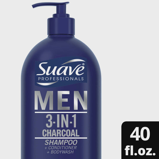 Suave Shampoo - Men 3In1 - Charcoal - 40 Fl Oz
