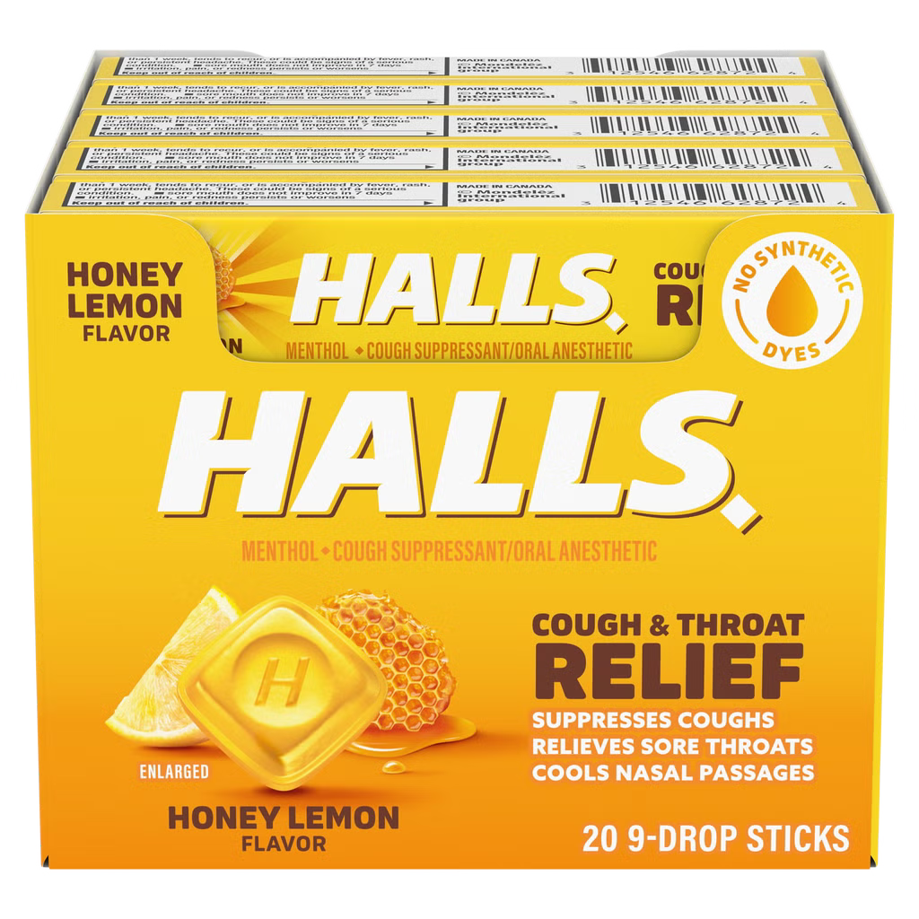 Halls Honey-Lemon (American Version) 20 Count