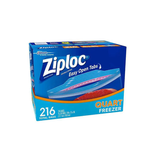 Ziploc - Double Zipper Quart Freezer Bags - 216 Ct