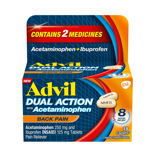 Advil - Caplets - Dual Action Back Pain - 18 Ct