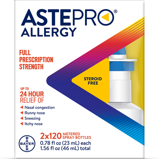 Astepro Nasal Spray - 24-Hour Allergy Relief - 120 Sprays - Twin Pack