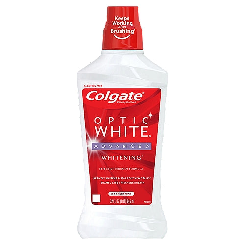 Colgate Mouth Wash - Optic White - Fresh Mint - 32 Floz