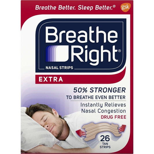 Breathe Right Strips - Extra Strength 26 Tan Strips (New)